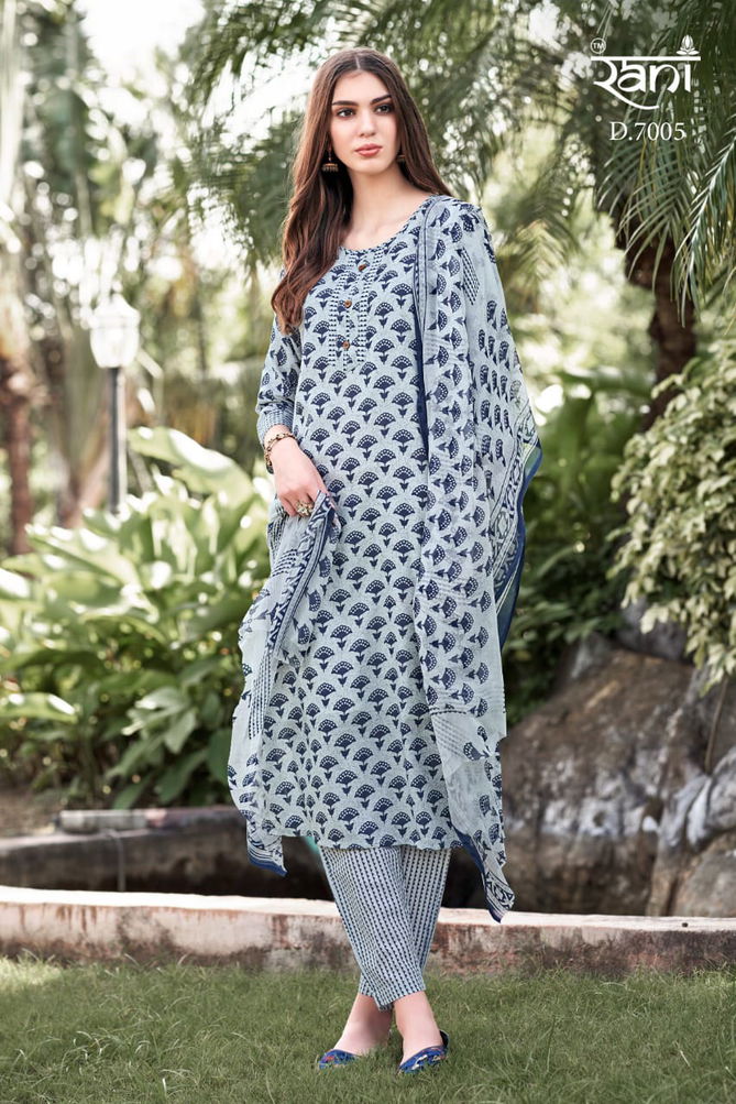 Rani Kashvi 7 Cotton Printed Readymade Suits CAtalog